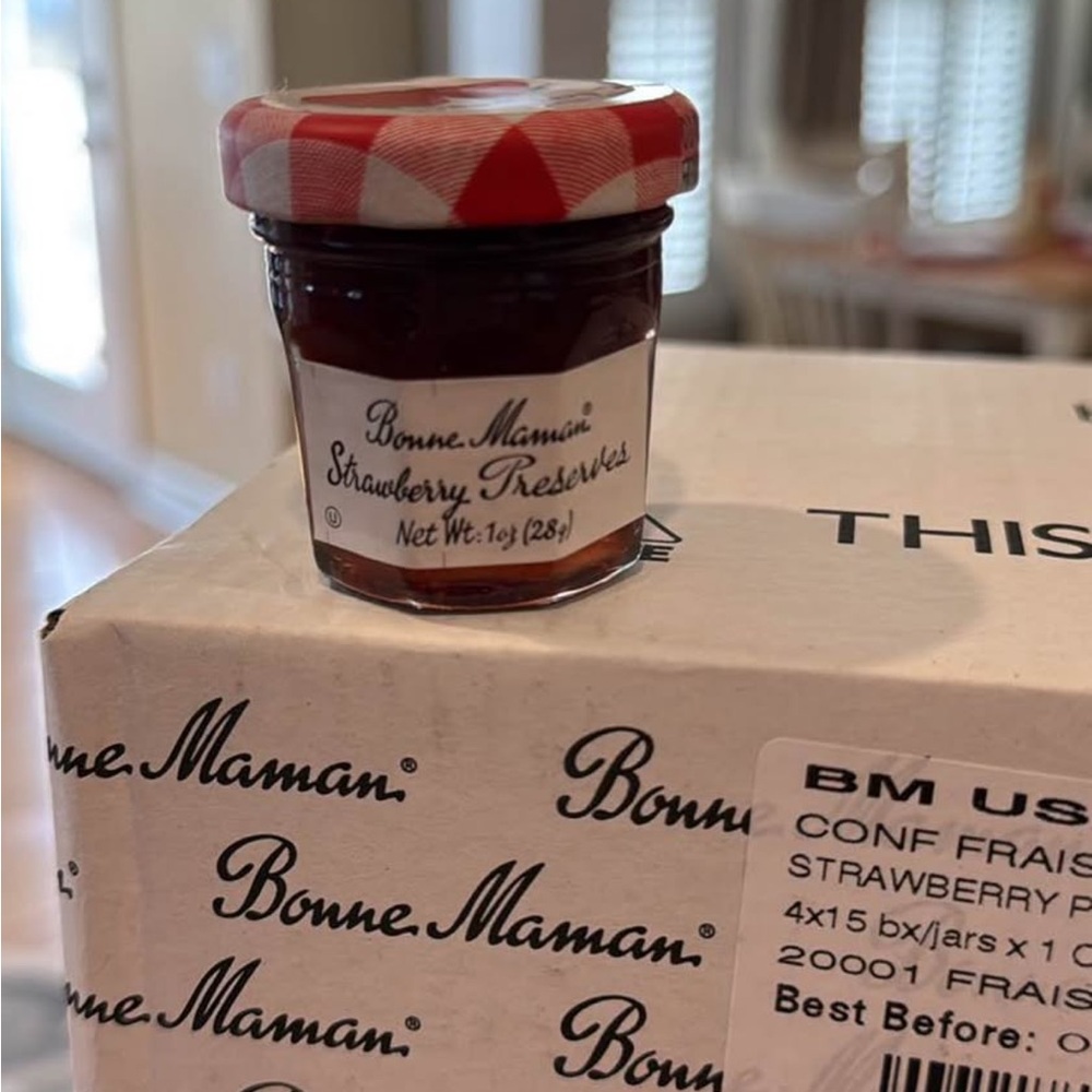 Strawberry Preserves Mini Jar - Red Check Lid